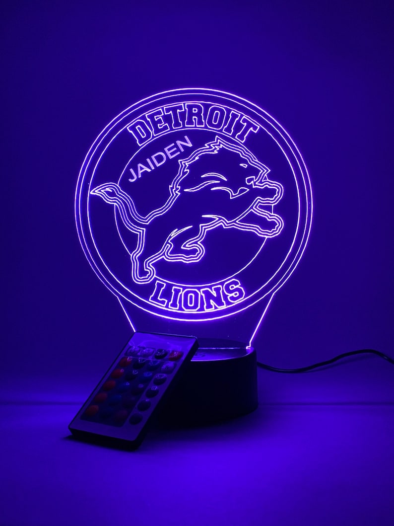 Detroit Lions Personalized 3D Lamp