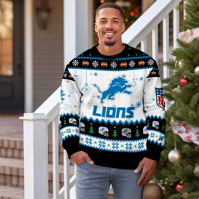 Detroit Lions Christmas Sweater 4