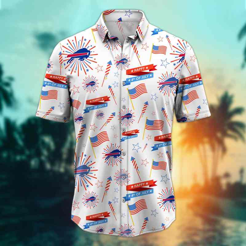 Buffalo Bills Happy 4th Of July Button Shirt