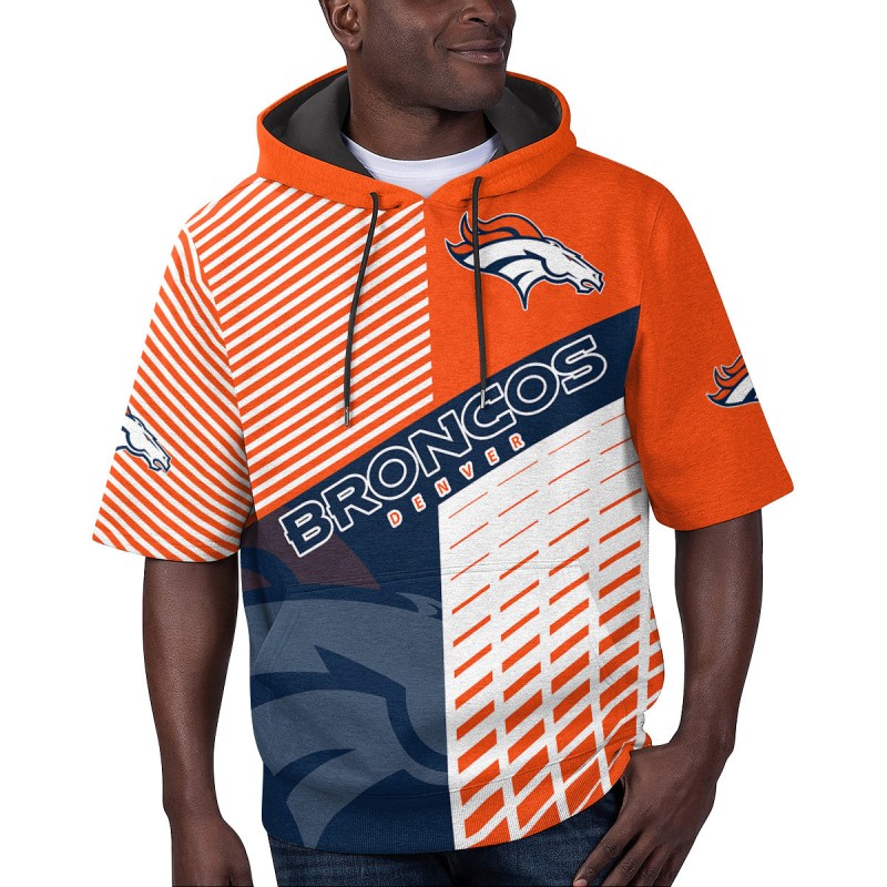 Denver Broncos Short Sleeve Hoodie