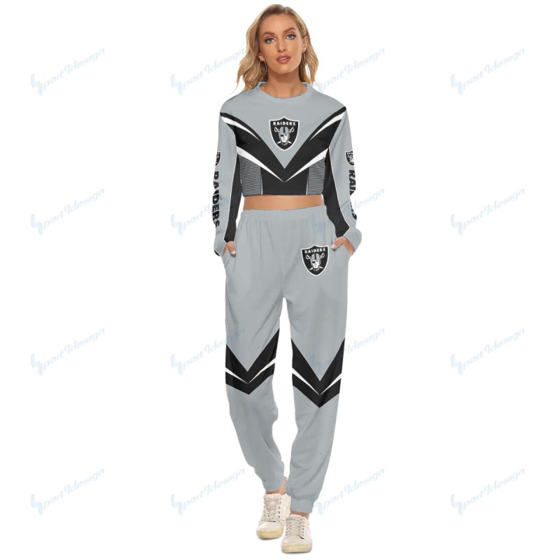 Las Vegas Raiders Crop Sweatshirt Suit