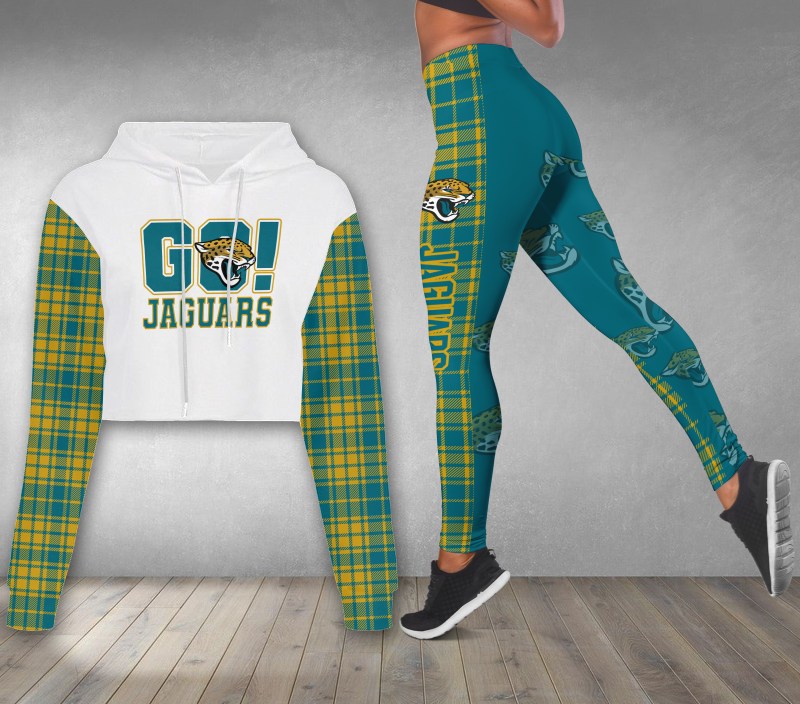 Jacksonville Jaguars Combo Croptop Hoodie and Leggings