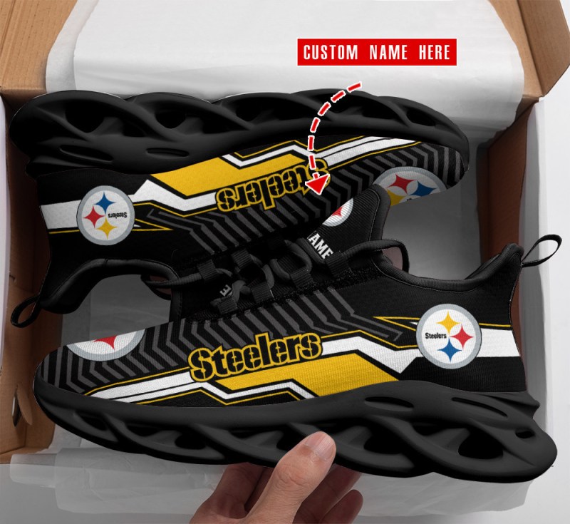Pittsburgh Steelers Personalized Yezy Running Sneakers - Top View