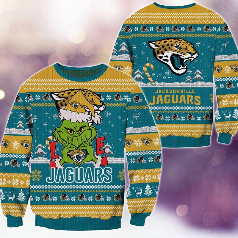 Jacksonville Jaguars Ugly Christmas Sweater Front View