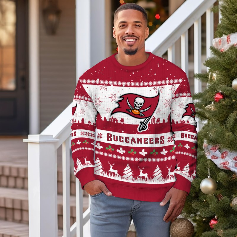 Tampa Bay Buccaneers Ugly Christmas Sweater Outdoor Style 3