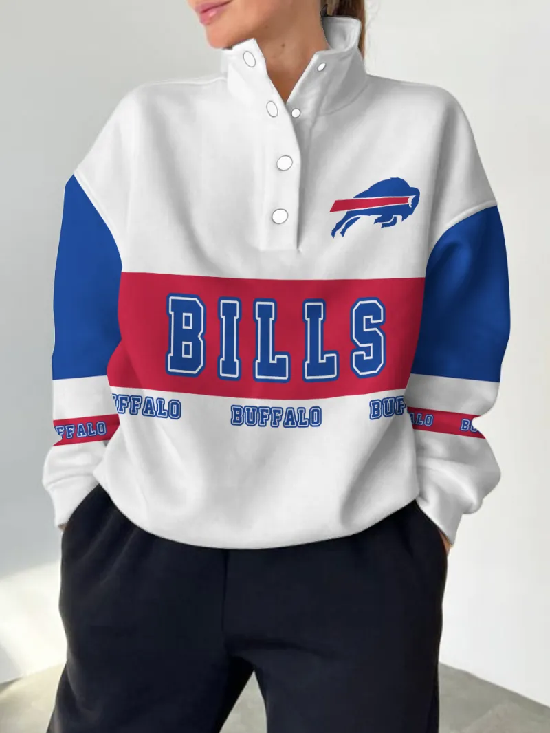 Buffalo Bills Casual Colorful Stand Collar Sweatshirt
