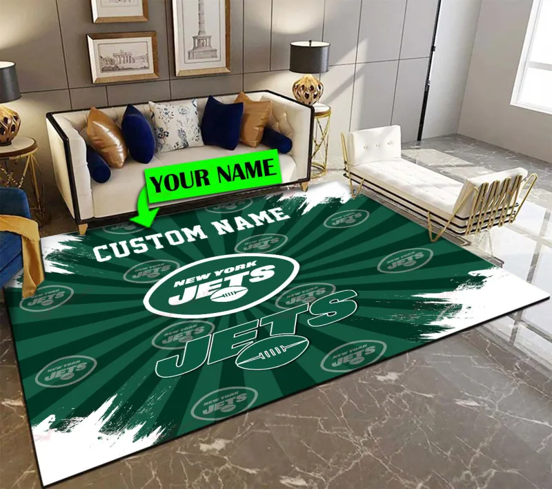 New York Jets Personalized Premium Rectangle Rug