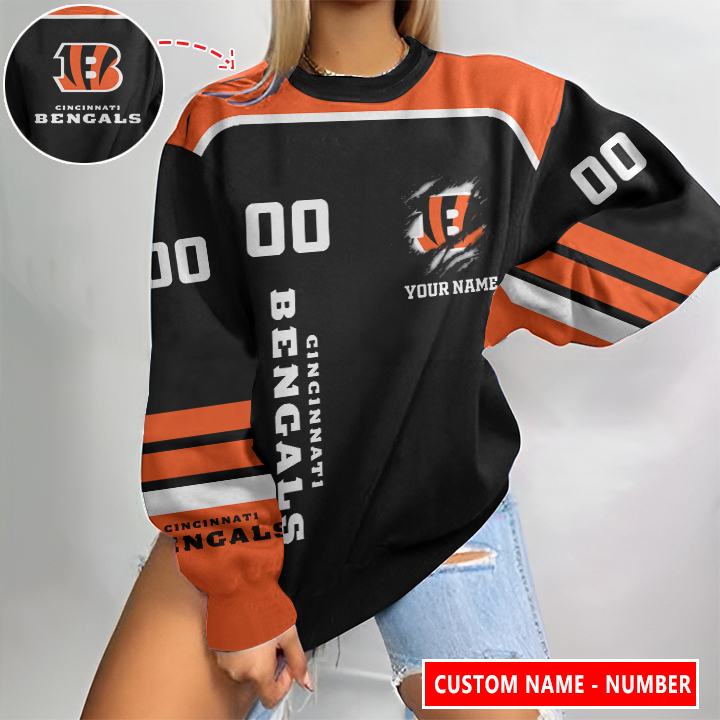 Cincinnati Bengals Personalized Round Neck Sweatshirt