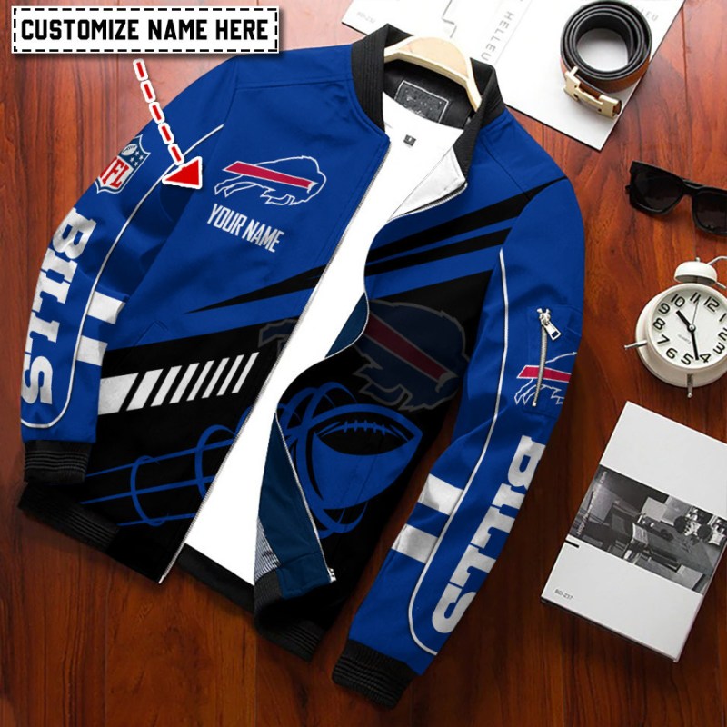Buffalo Bills Personalized Bomber Jacket Back View