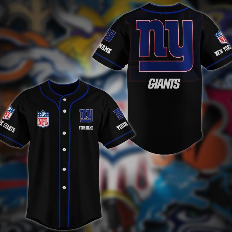 New York Giants Personalized Baseball Jersey - Front View