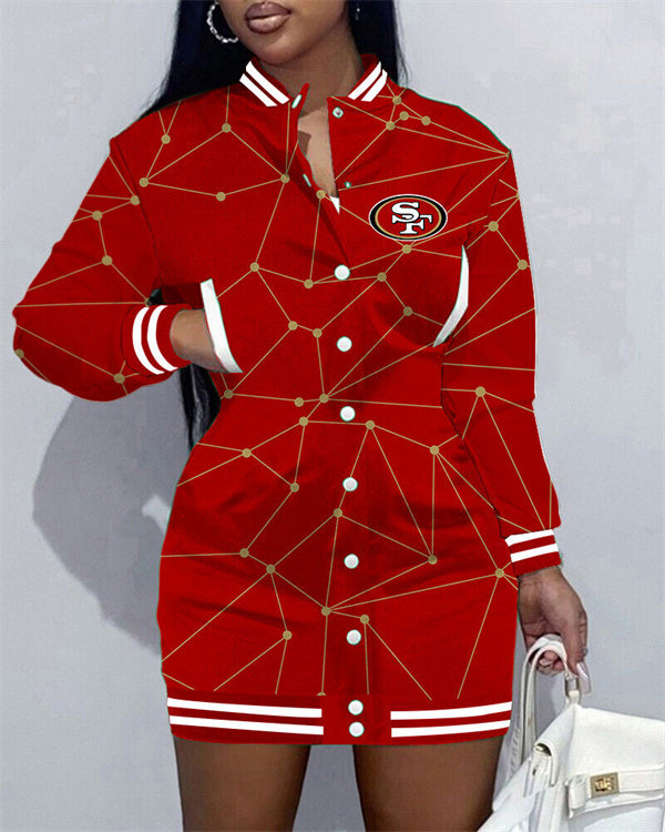 San Francisco 49ers Women's Button Down Jacket Dress
