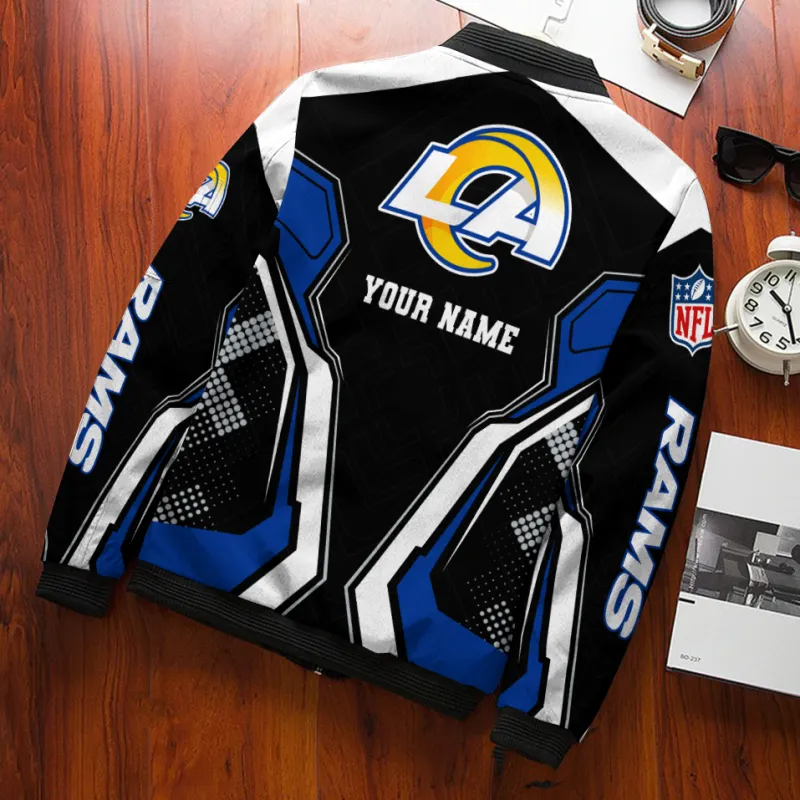 Los Angeles Rams Personalized Bomber Jacket Detail