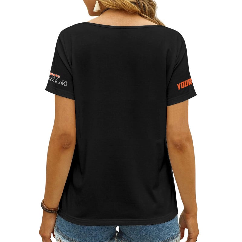 Cincinnati Bengals Personalized V-neck Women T-shirt Image 3