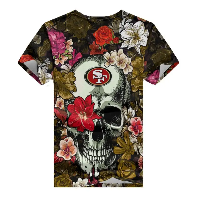 San Francisco 49ers V-neck Women T-shirt - Back View