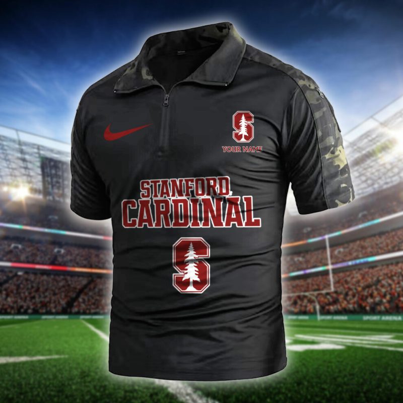 Stanford Cardinal Army Polo Shirt Black Camo