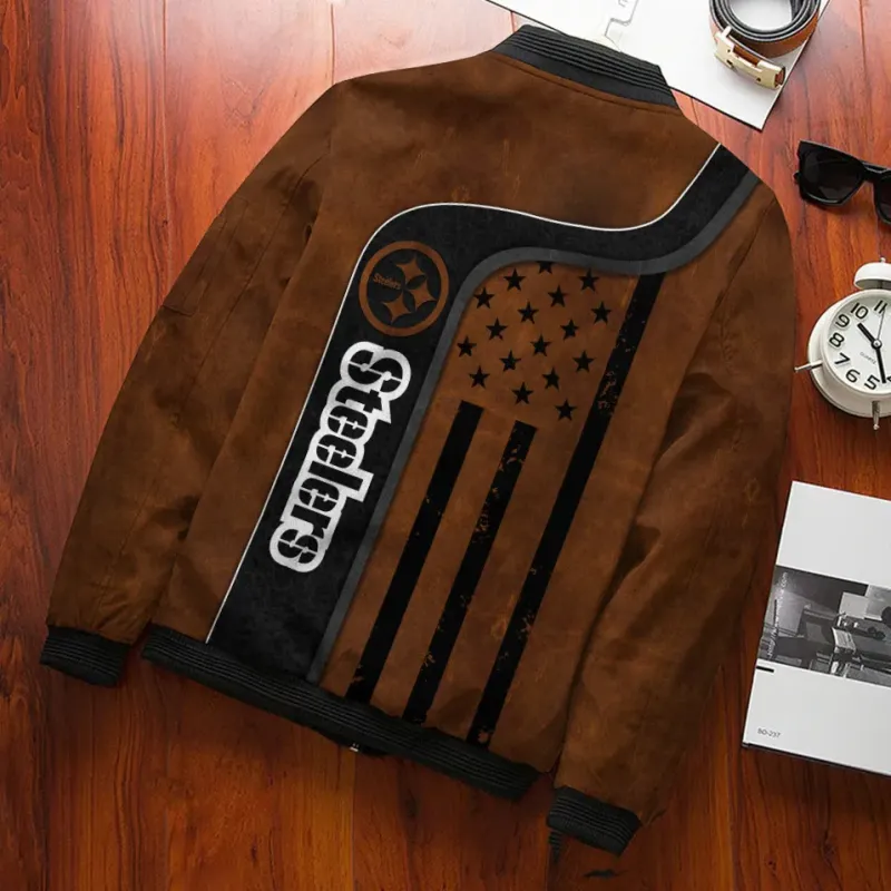 Pittsburgh Steelers Bomber Jacket Back View