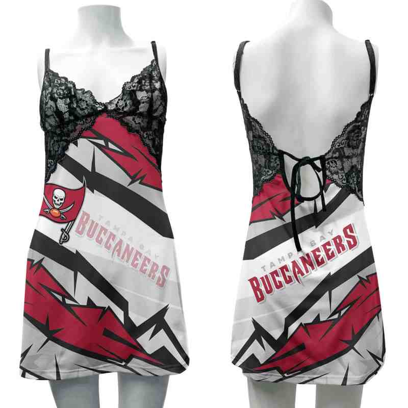 Tampa Bay Buccaneers Lace Back Strap Slip Dress