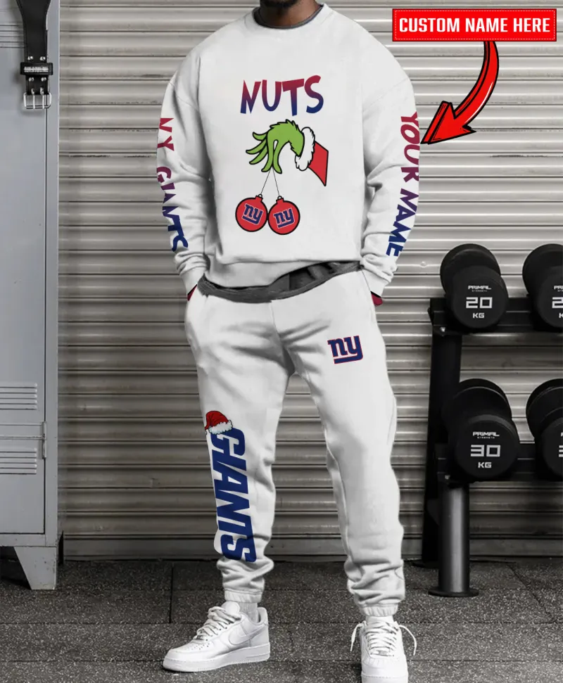 New York Giants Ugly Christmas Sweater and Sweatpants Combo