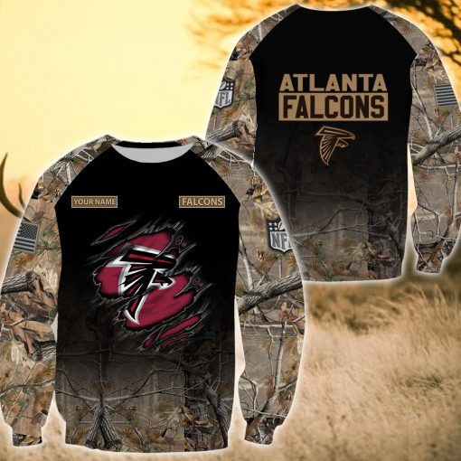 Atlanta Falcons Personalized Ugly Christmas Sweater Front View