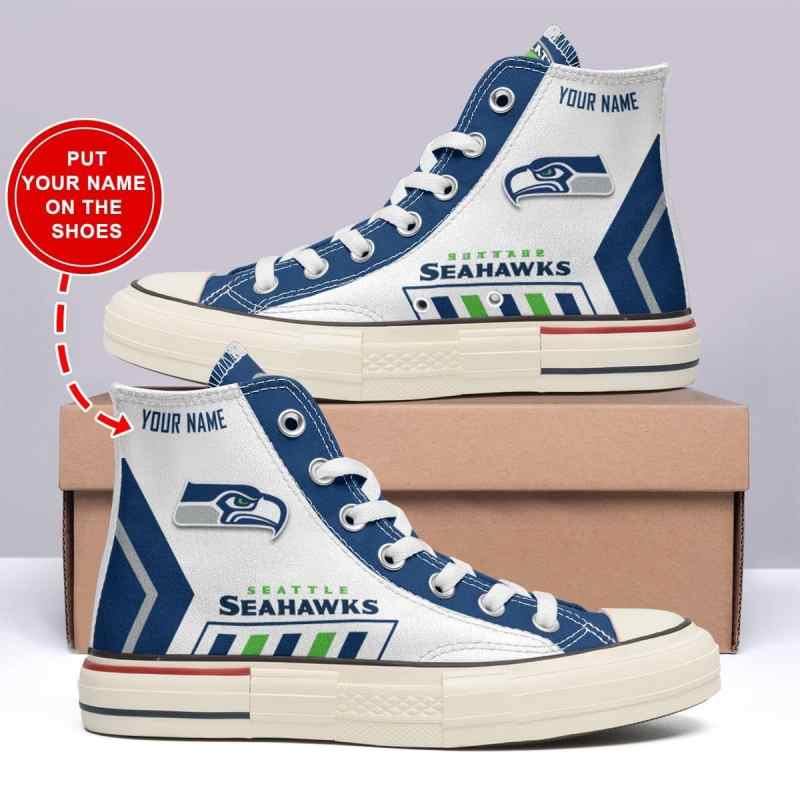 High Top Seahawk Shoes Front View