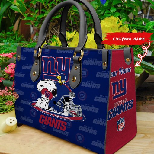 New York Giants Personalized Leather Hand Bag