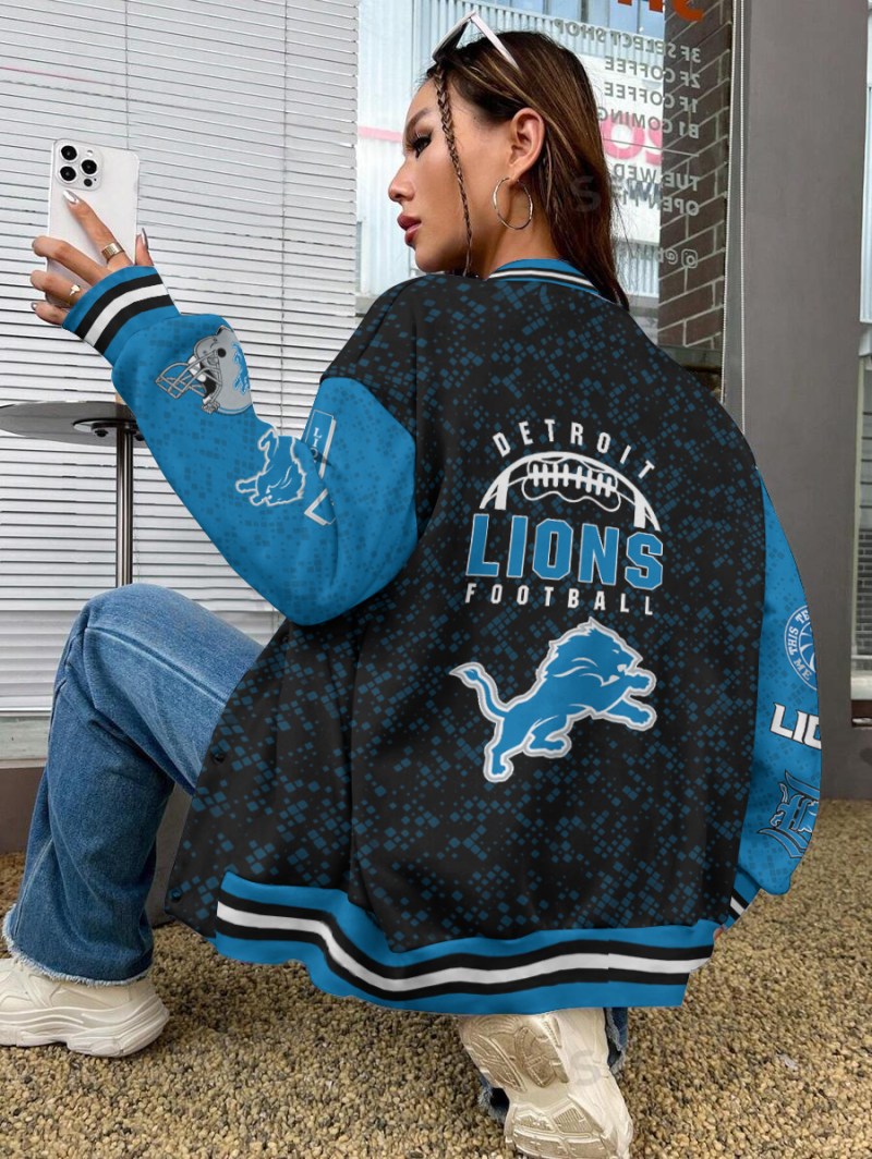 Detroit Lions Varsity Jacket Back View