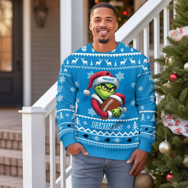 Sporty Carolina Panthers Ugly Christmas Sweater