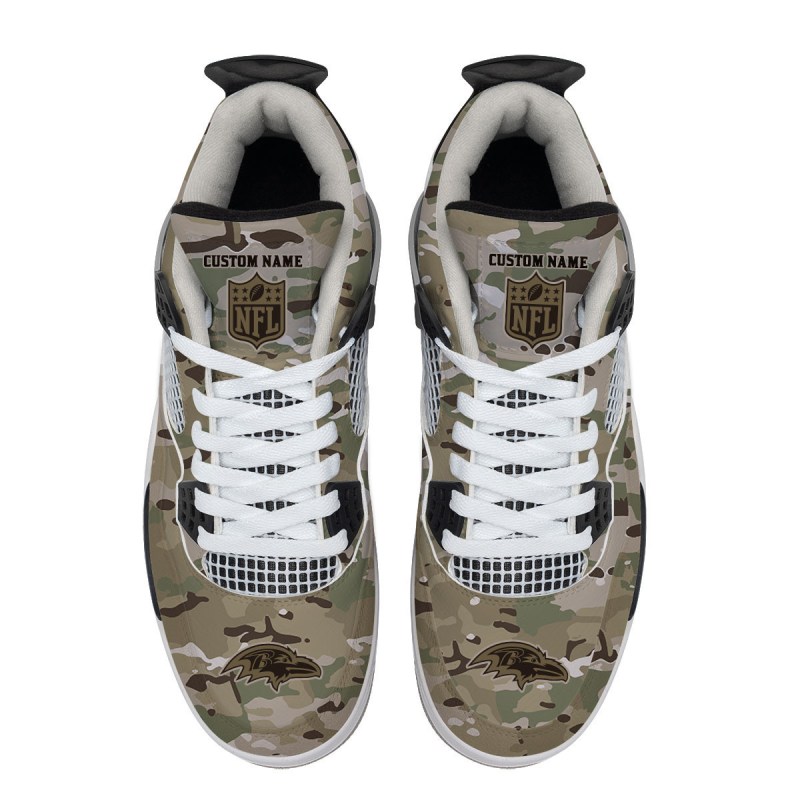 Baltimore Ravens Camo AJ4 Sneakers