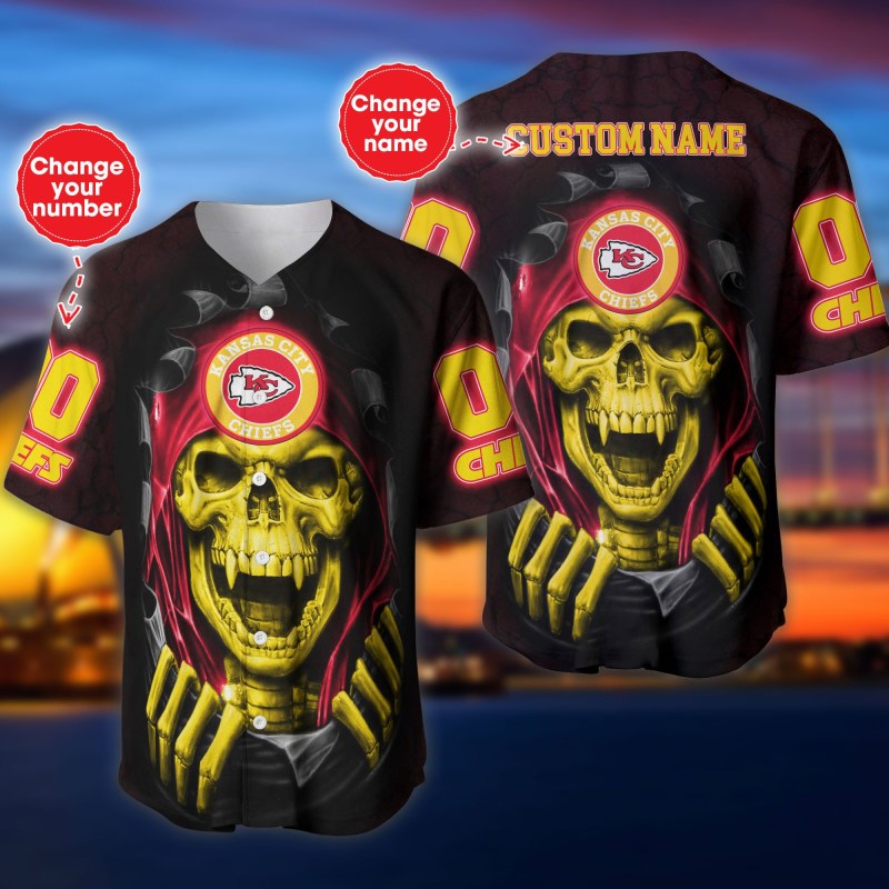 Kansas City Chiefs Personalized Baseball Jersey