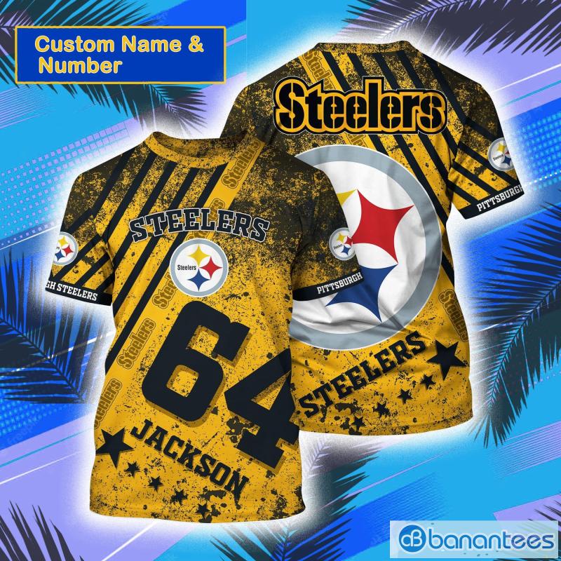 Pittsburgh Steelers NFL Custom Name And Number All Over Print 3D T-Shirt