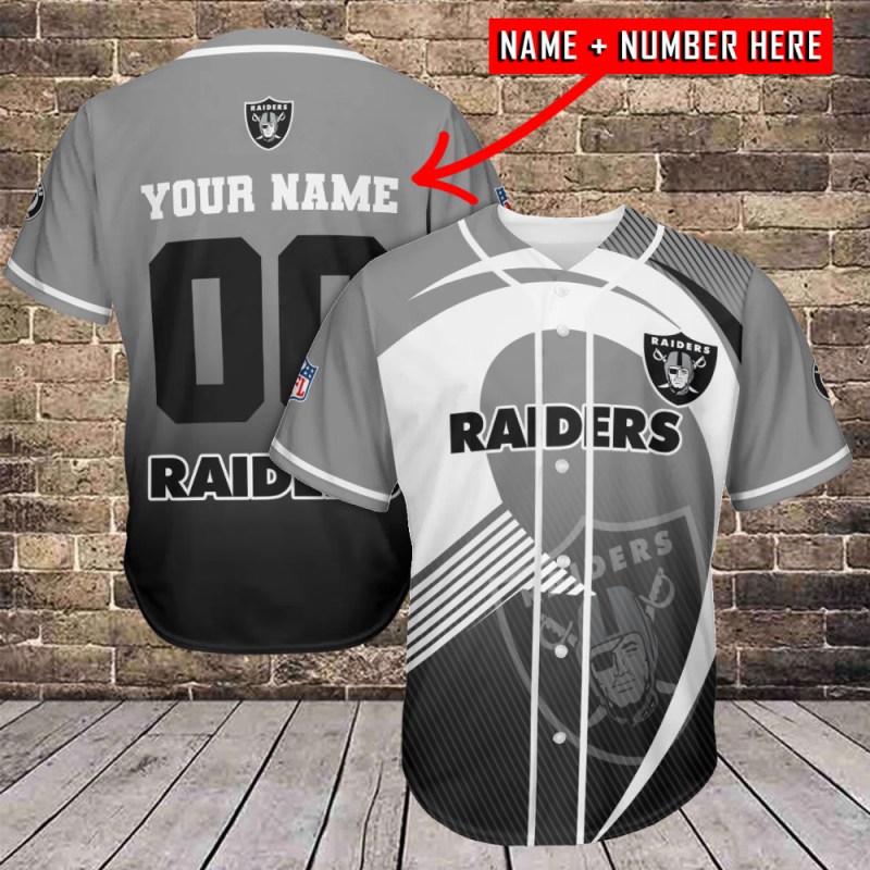 Las Vegas Raiders Personalized Baseball Jersey