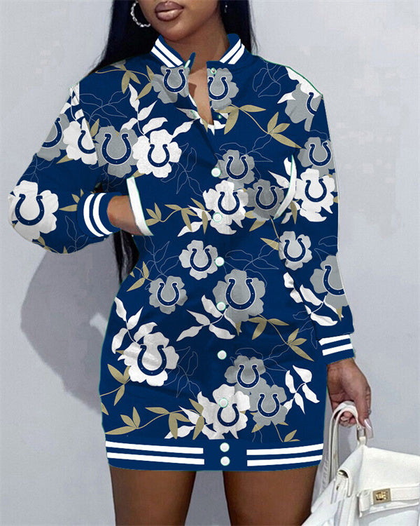 Indianapolis Colts Women's Button Down Jacket Dress