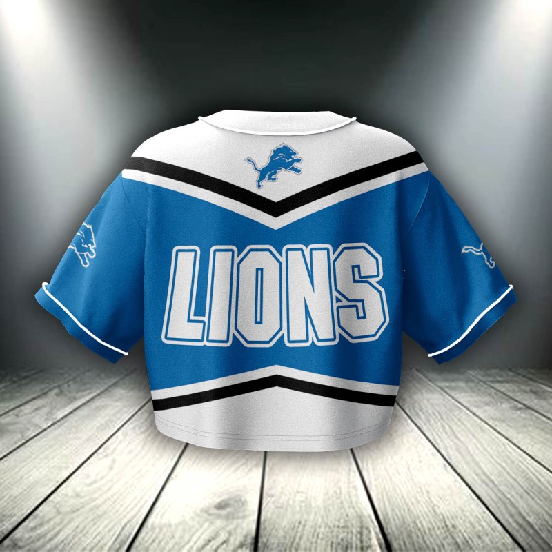 Detroit Lions Crop Top Baseball Jersey Design