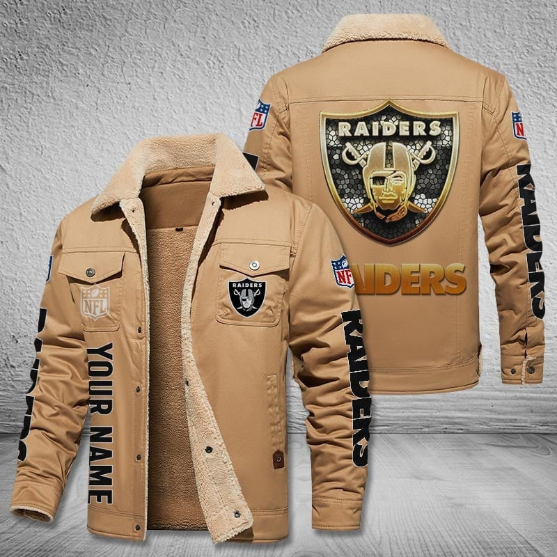 Las Vegas Raiders Winter Fleece Bomber Jacket Image 2