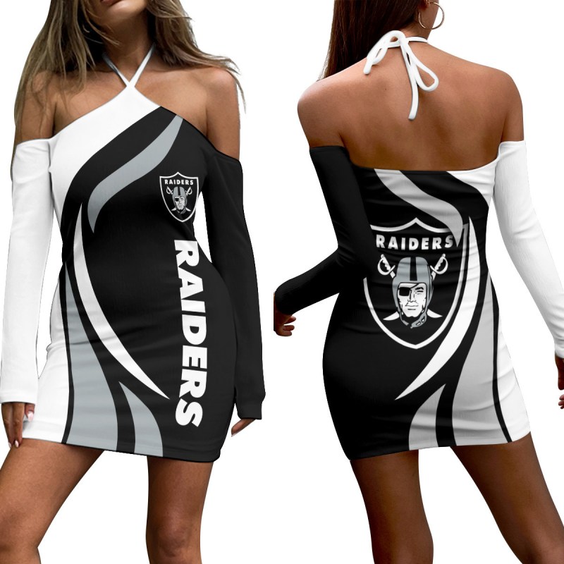 Las Vegas Raiders Halter Lace-up Dress