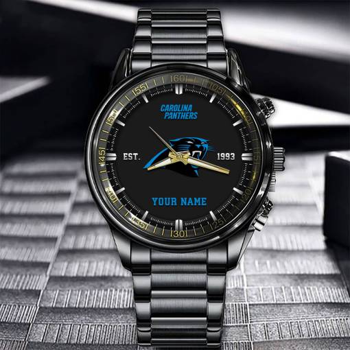 Carolina Panthers Black Fashion Watch