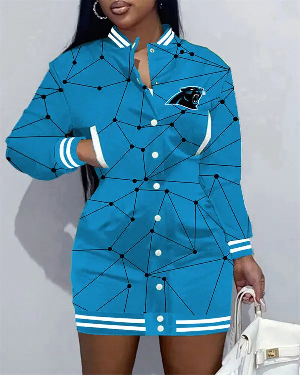 Carolina Panthers Women's Button Down Jacket Dress