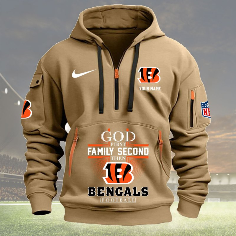 Khaki Cincinnati Bengals Hoodie