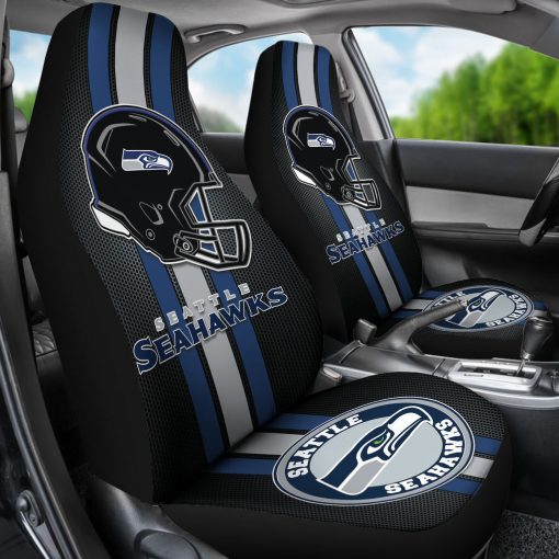 Seattle Seahawks Car Seat Covers - Front View