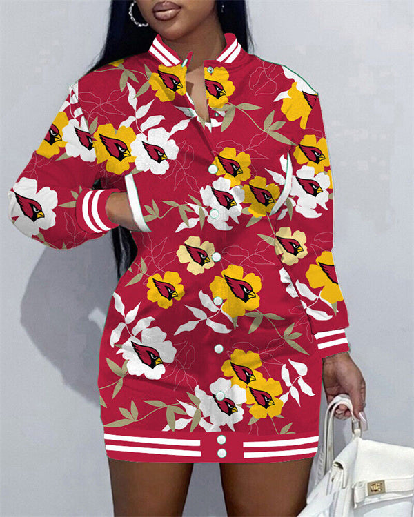 Arizona Cardinals Women Button Down Jacket Dress