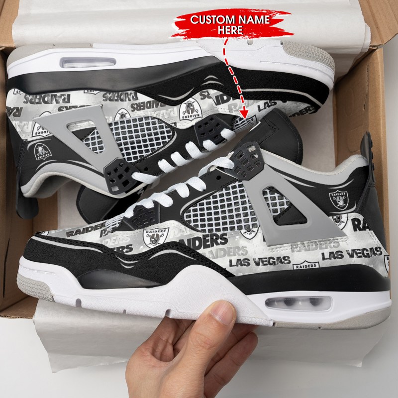 Las Vegas Raiders Personalized AJ4 Sneaker