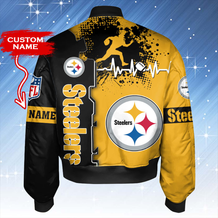 Pittsburgh Steelers Bomber Jacket Back View