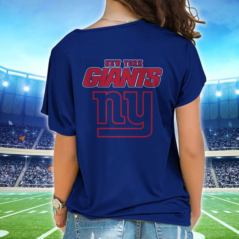 New York Giants Women's Cross Strap Shoulder Shirt Back View