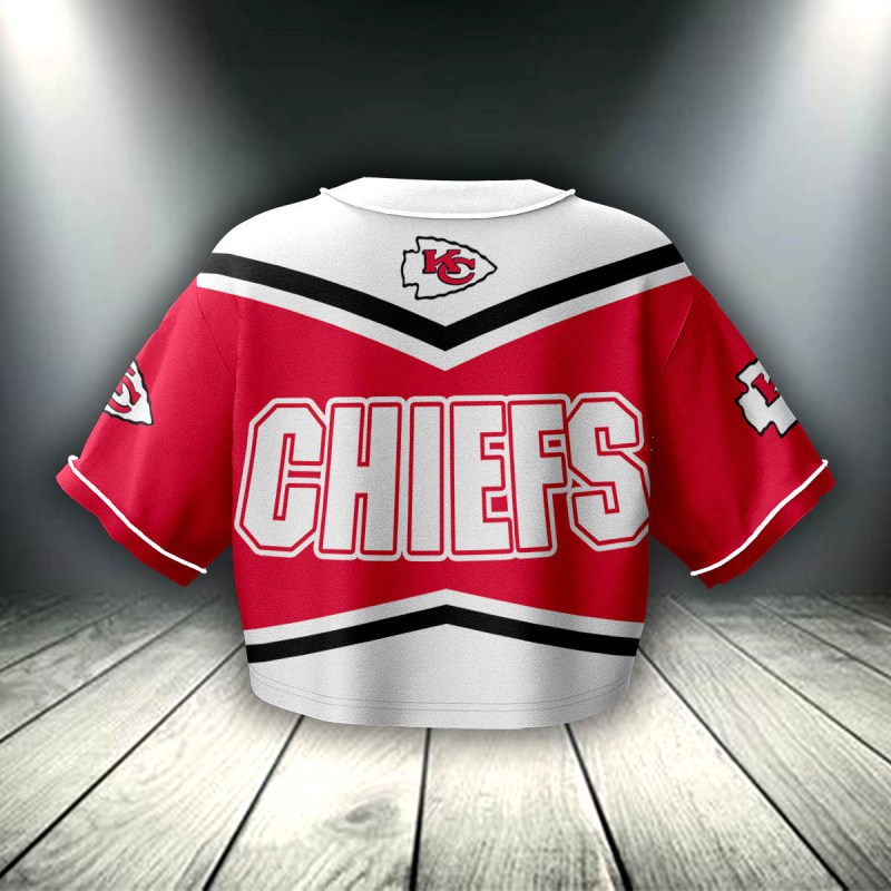 Kansas City Chiefs Crop Top Baseball Jersey