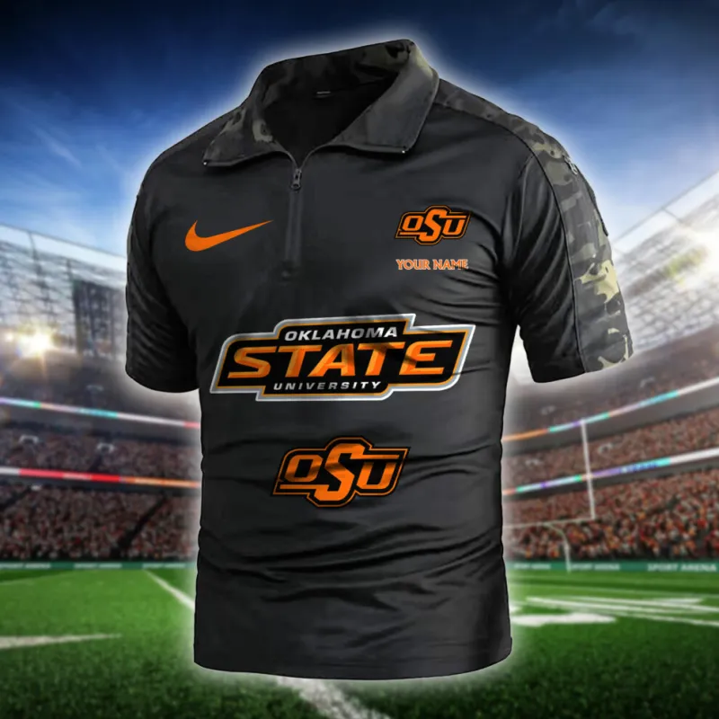 Black Camo Oklahoma State Cowboys Polo