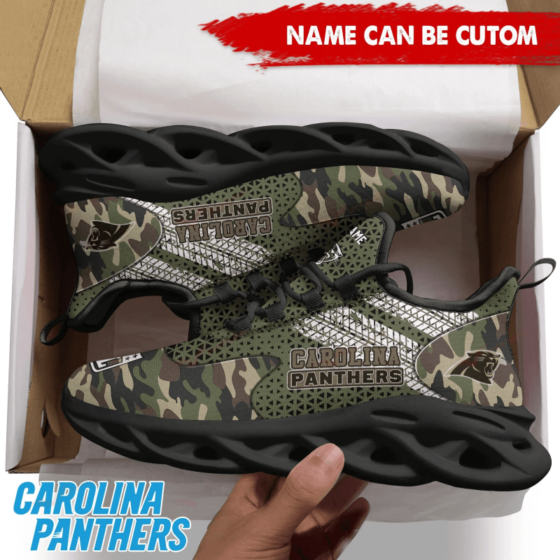 Carolina Panthers Personalized Yezy Running Sneakers