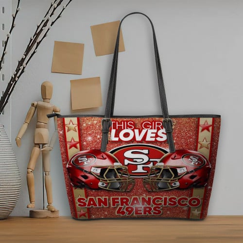 San Francisco 49ers Women's Leather Tote Hand Bag BB108