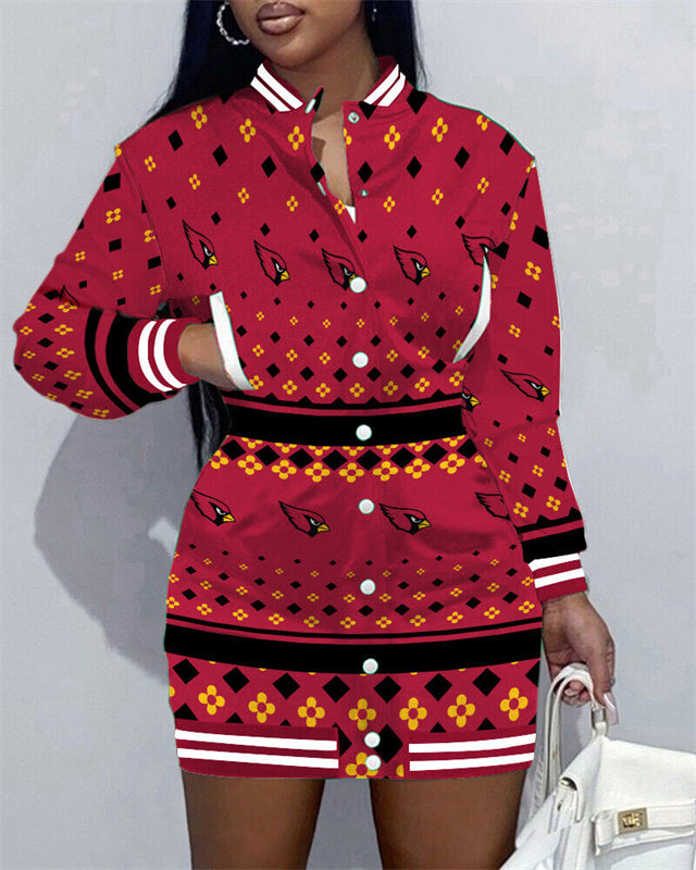 Arizona Cardinals Women Button Down Jacket Dress
