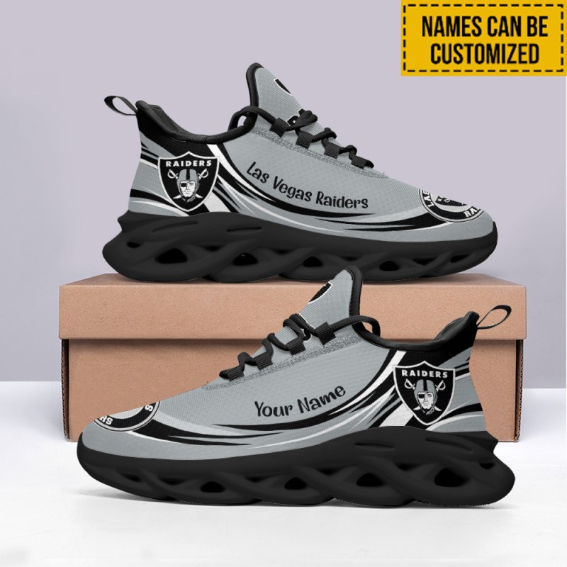Las Vegas Raiders Yezy Running Sneakers Side View