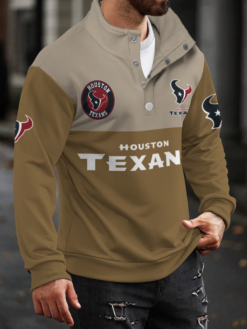 Houston Texans Casual Colorful Stand Collar Sweatshirt